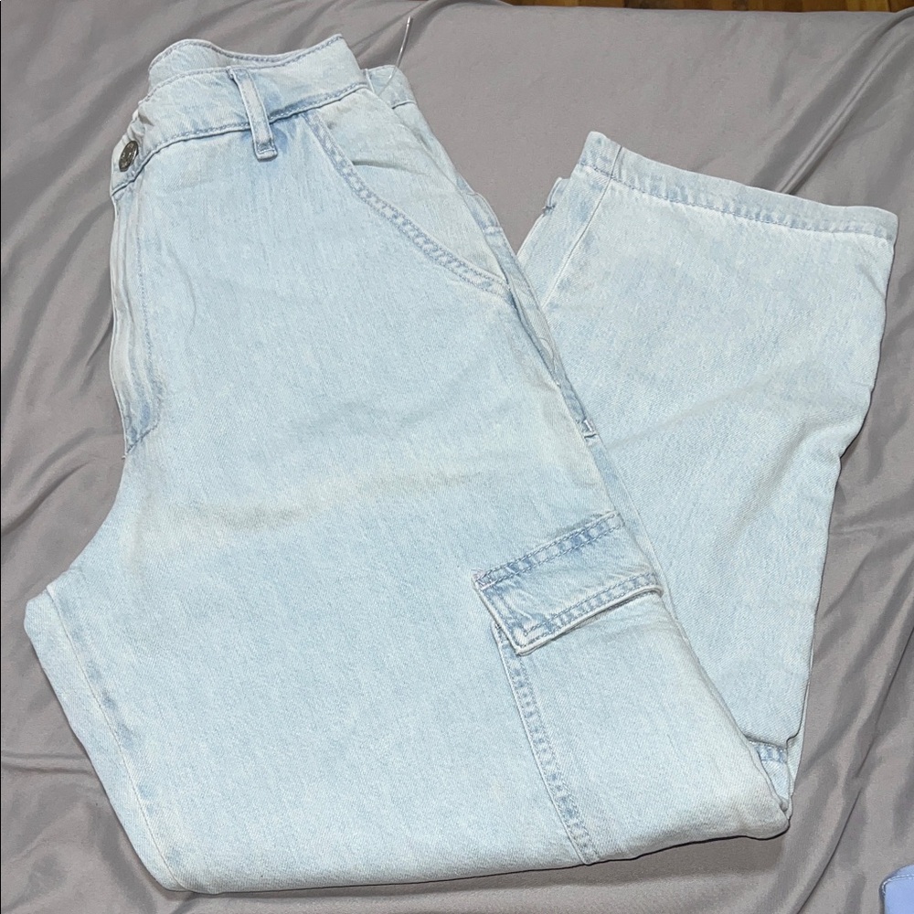 Zara Sky Blue Denim Pants